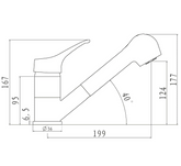 Aqua-Su "Tila" Spültisch-Einhebelmischer (herausziehbar, chrom)